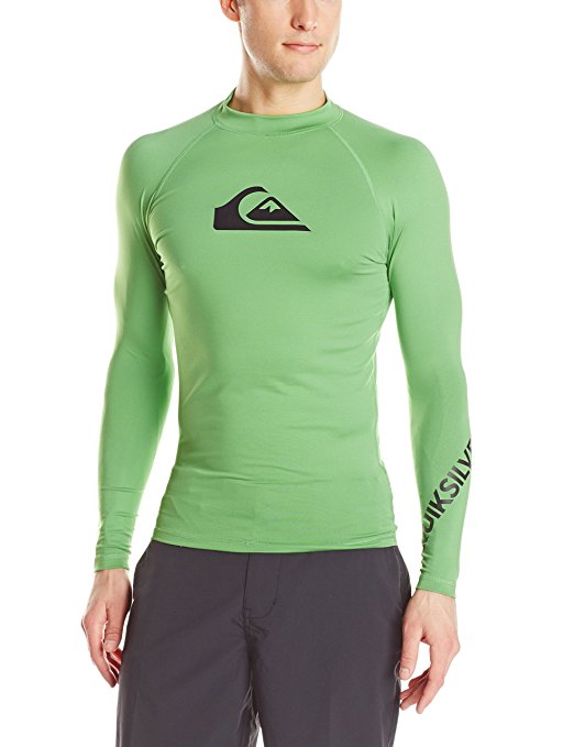 Quiksilver Men's Time Long Sleeve Rashguard Swim Shirt UPF 50