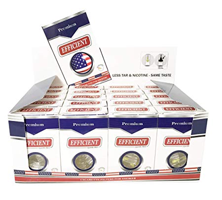 EFFICIENT Cigarette Filters, Filter Tips For Cigarette Smokers 20 Packs (600 Filters)