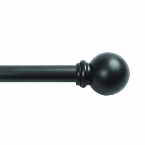 Kenney Chelsea Ball Window Curtain Rod, 48 to 86-Inch, Black