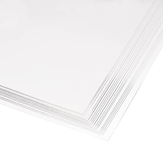 uxcell 0.1mm Thick A4 Size Clear PVC Sheet 297mm x 210mm Transparent Rigid Plastic Sheet,Office,DIY Cutting,20pcs