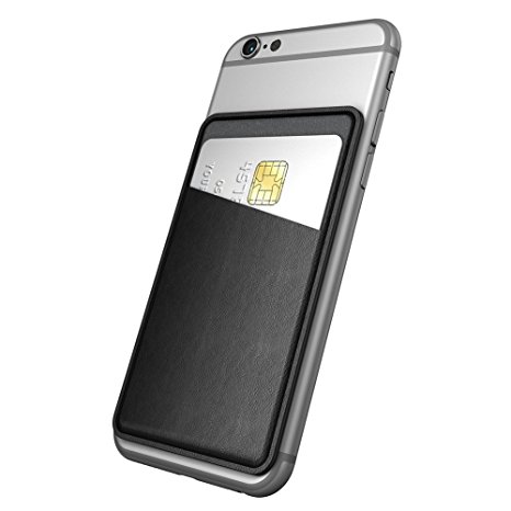 dodocool Card Holder, Ultra Slim Self Adhesive Wallet Case Stick-on Credit Card Cash Holder Sleeve for iPhone Android Smartphone Black