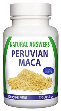 Peruvian Maca by Natural Answers - 10000mg - 120 Capsules - Rich in Essential Minerals For Healthy Sexual Function - Anxiety - Depression - Energy - Mood Swings - Menopause
