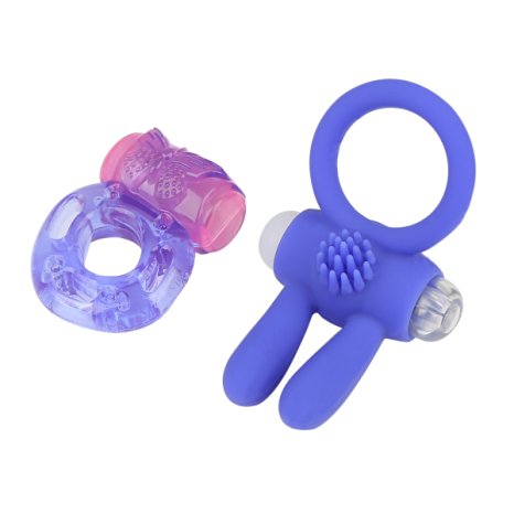 Vibrating Penis Ring,Shmily Vibrating Mini Silicone Rabbit Cock Ring Stimulator Adult Sex Toy for Couples