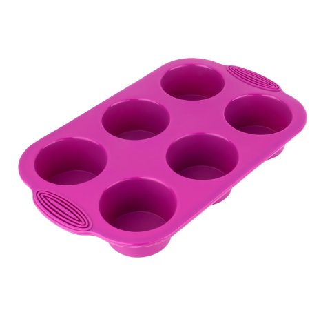 Zodaca Silicone 6 Cups Muffin Pan and Cupcake Maker, Rose