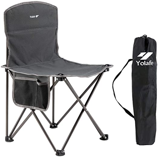 Yolafe Armless Portable Folding Camping Chair Lightweight Stool for Hiking Camping Fishing Beach Picnic Party Gardening with a Black Bag