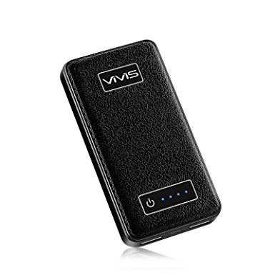 Power Bank 10000mAh,Portable Charger Smallest and Lightest,VIVIS Li-Polymer External Battery Pack with 2 USB Ports 3A Output for iPhone, iPad, Samsung Galaxy, Tablet and More