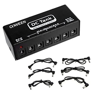 COWEEN Power Supply for Guitar Pedals DC Tank 6 Isolated 9V DC Output with DC Cable Electric Guitar Effect Power Adapter DC-Tank Effects Pedals Power Tank