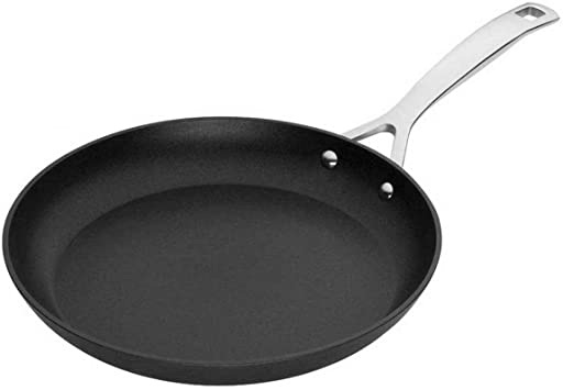 Le Creuset Toughened Non-Stick Shallow Frying Pan, 22 cm, Black, 962030220