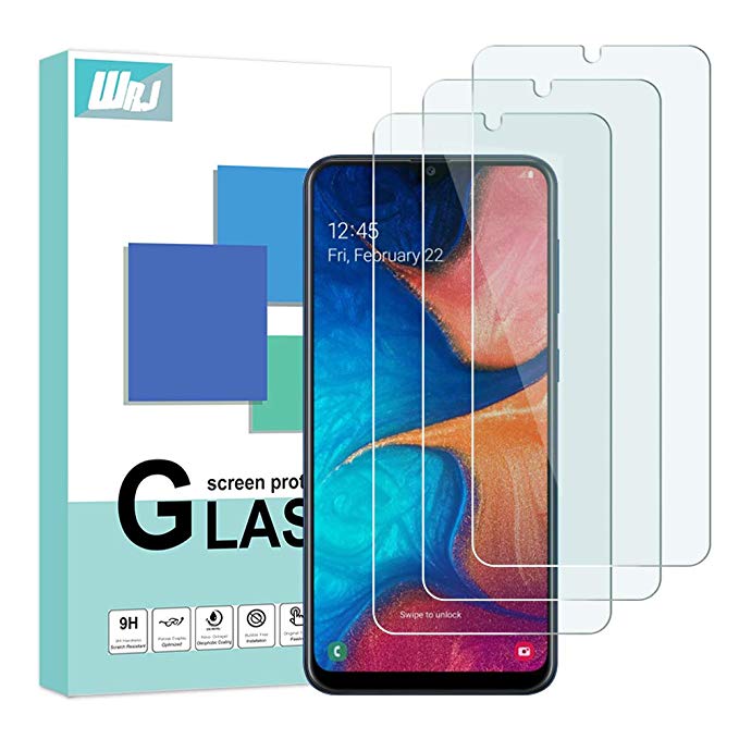 [3-Pack] WRJ for Samsung Galaxy A20 Screen Protector, Samsung Galaxy A50 Screen Protector [Anti-Scratch] 9H Hardness Tempered Glass for Samsung Galaxy A20/A30/A50