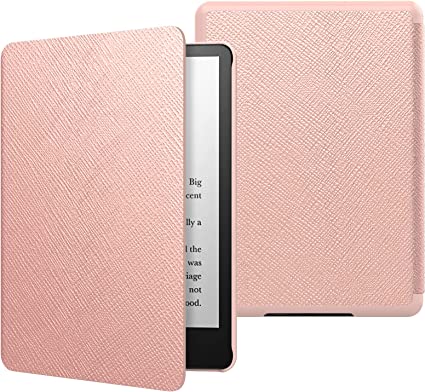 MoKo Case for 6.8" Kindle Paperwhite (11th Generation-2021) and Kindle Paperwhite Signature Edition, Light Shell Cover with Auto Wake/Sleep for Kindle Paperwhite 2021 E-Reader, Rose Gold