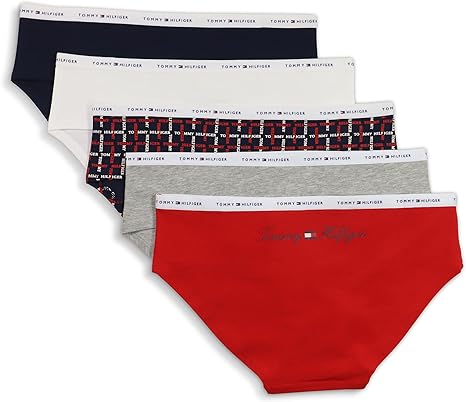 Tommy Hilfiger Women's Hipster-Cut Classic Cotton Underwear Panty, 5 Pack