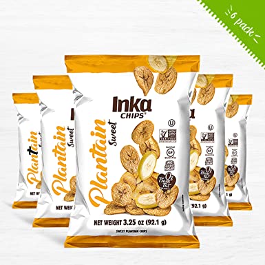 Inka Crops Sweet Plantain Chips, 3.25 Ounce (Pack of 6) (SWEET)