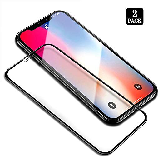 [2-Pack] Tempered Glass Screen Protector Compatible with iPhone Xs MAX, 9H Hardness, HD Clear, Ultra Slim, Bubble Free,Case Friendly, Anti-Fingerprint, 6.5 Inch