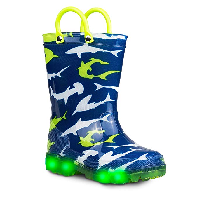ZOOGS Children's Light Up Rain Boots for Little Kids & Toddlers, Boys & Girls