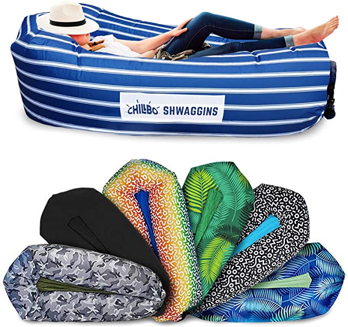 Chillbo Shwaggins Inflatable Couch – Cool Inflatable Chair. Upgrade Your Camping Accessories. Easy Setup is Perfect for Hiking Gear, Beach Chair and Music Festivals.