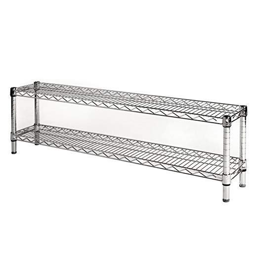 8"d x 48"w Chrome Wire Shelving with 2 Shelves