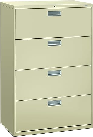 HON Brigade 600 Series Lateral File Cabinet 36" W, 4 Drawers, Putty (H684)