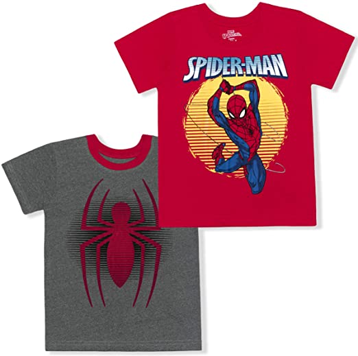 Marvel 2-Pack Boy's Spider-Man Short Sleeve Superhero Tee Shirt Set