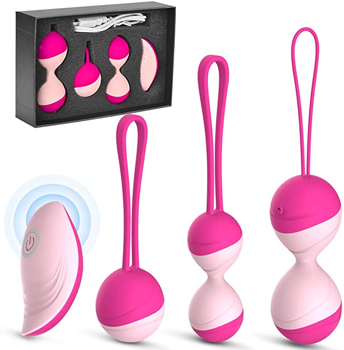 Kegel Balls Exercise Weights, Ben Wa Balls Kit Doctor Recommended for Women Bladder Control and Pelvic Floor Tightening Exercises (Pink)