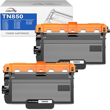 TN850 Compatible Toner Cartridge Replacement for Brother TN850 TN-850 TN820 TN 850 820 HL-L6200DW MFC-L5850DW MFC-L5900DW MFC-L5700DW HL-L5200DW MFC-l5800DW HL-L5000D Printer (Black, 2 Combo Pack)