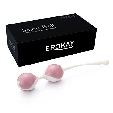 EROKAY Kegel Exercise Balls for Women - Ben Wa Balls with String for Kegel Exercises- Silicone Bladder Control Devices - Pelvic Floor Toners Weights Exercisers - Kegel Eggs - Color Pink