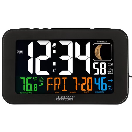 La Crosse Technology 617-1485B LED Color Alarm Clock with USB Charging Port