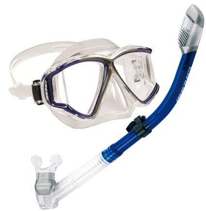 Cressi Panoramic Wide View Mask with Dry Snorkel Set