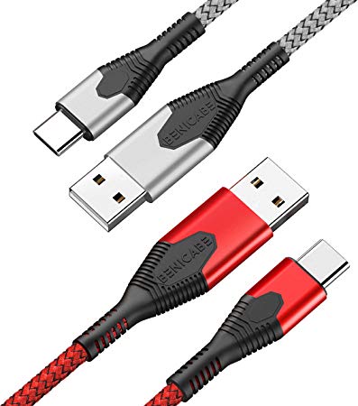 USB Type C Cable, Benicabe (2-Pack 6FT) USB C Fast Charger Nylon Braided USB A 2.0 to USB-C Charging Cable for Samsung Galaxy S10 S9 S8 Plus Note 9 8, Pixel, LG V30 G6, Moto Z, Switch and More