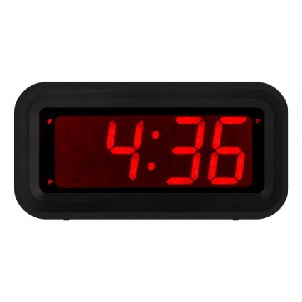 Kwanwa Small Desk/ Bedside/Wall Digital LED Alarm Clock With Big 1.2'' LED Time Display,AA Battery Powered Only,Can Be Placed Anywhere Without A Cumbersome Cord, Black Colour