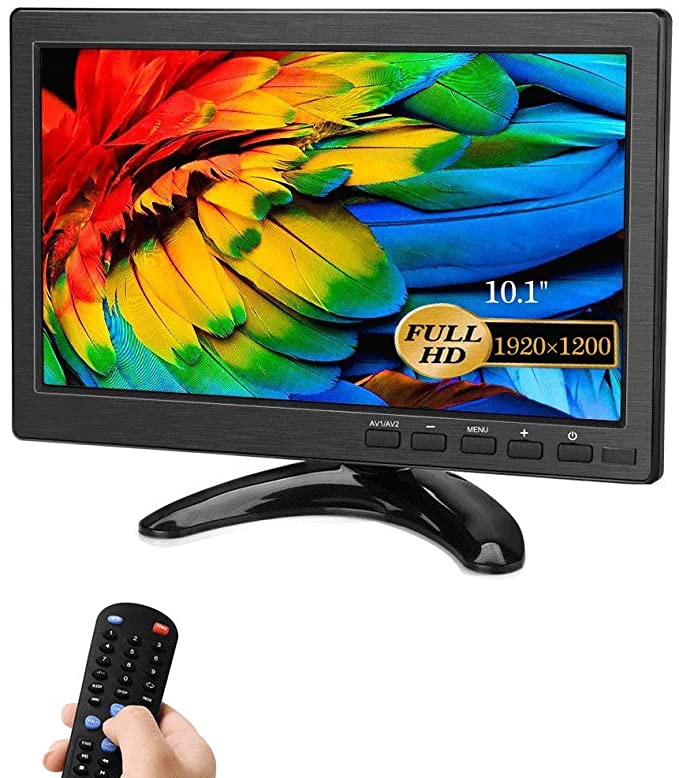 Security Monitors 10" LED Monitors HDMI/BNC/AV/VGA/USB Input 1920x1200 IPS Resolution Touch Buttons Video and Audio Displays CCTV Screen