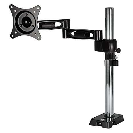 ARCTIC Z1 - Monitor Arm with 4-Port USB Hub for 13 - 43 Inch I Up to 15kg weight capacity I 360 degree rotation I Easy Monitor adjustment - Black