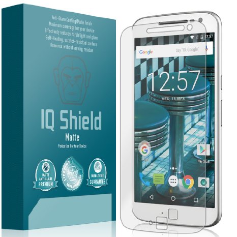 Moto G4 Plus Screen Protector, IQ Shield® Matte Full Coverage Anti-Glare Screen Protector for Motorola Moto G4 Plus Bubble-Free Film - with Lifetime Warranty