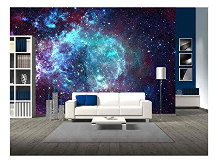 wall26 - Star Field in Space a Nebulae and a Gas Congestion - Removable Wall Mural | Self-Adhesive Large Wallpaper - 100x144 inches