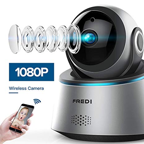 FREDI 1080p Wireless Camera HD WiFi IP Camera for Baby/Elder/ Pet/Nanny Monitor, Pan/Tilt, Two-Way Audio & Night Vision(Update Version)