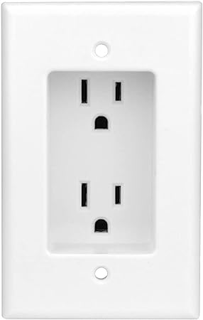 Construct Pro Single Gang Recessed Dual Power Outlet, UL listed