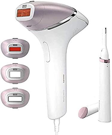 Philips Lumea Prestige IPL Hair Removal Device with 4 Intelligent Attachments for Body, Face, Bikini and Underarms and SmartSkin Sensor, Includes Complimentary Satin Compact Trimmer- BRI949/00