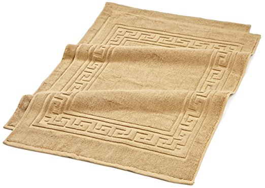 Superior 100% Premium Long-Staple Combed Cotton 2 Piece Bath Mat Set, Toast