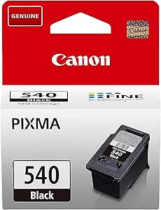 Canon Ink - PG-540 Genuine Black Printer Ink Cartridge - Prints Up to 180 A4 Pages (1 x Cartridge) - Compatible with PIXMA MX, MG & TS