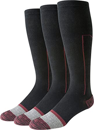 Amazon Essentials mens 3-pack Graduated Compression Over the Calf Cotton Socks