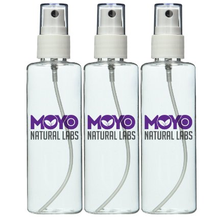 MoYo Natural Labs Large Durable Fine Mist Pump Sprayers 3.4 oz Travel Bottle Pump Sprayer Set quantity 3 BPA