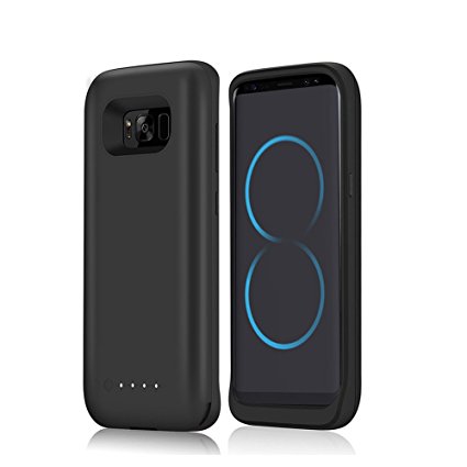 Galaxy S8 Battery Case,5000mah Portable External Backup Charging Case Charging Battery Pack for Samsung S8 Rechargeable Extended Power Bank Case (Black)