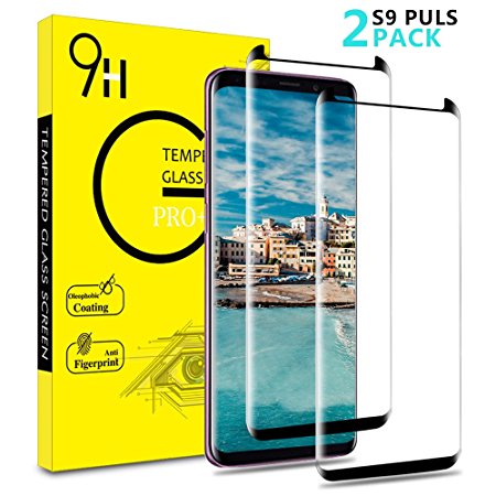 Galaxy S9 Plus Screen Protector, AAJO [2 Pack] Tempered Glass Screen Protector [Case Friendly] 9H Hardness,,Anti-scratch,Bubble-Free, Anti-Fingerprint HD Screen Protector Film for Samsung Galaxy S9 Plus