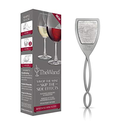 The Wand by PureWine | Removes Histamines & Sulfite Preservatives, By-the-Glass | No More Wine Headaches (3-pack)