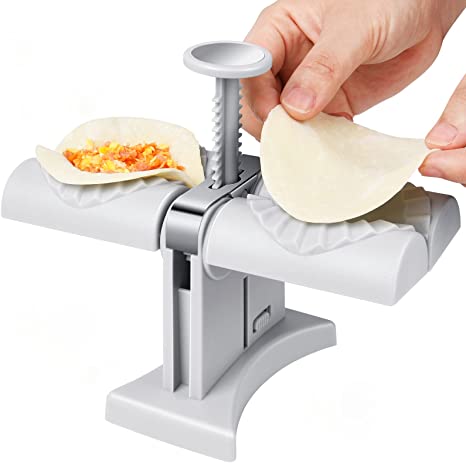 Dumpling Maker Machine ,Household Double Head Automatic Dumpling Press Empanada Maker .Make Dumplings Empanadas Quickly