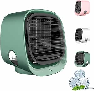 Oribreeze Air Cooler, Oribreeze Portable Air Conditioners, Small Air Conditioner USB Air Cooler with Night Light Cooling Fan, Conditioner for Room Car Camping Office (Green)