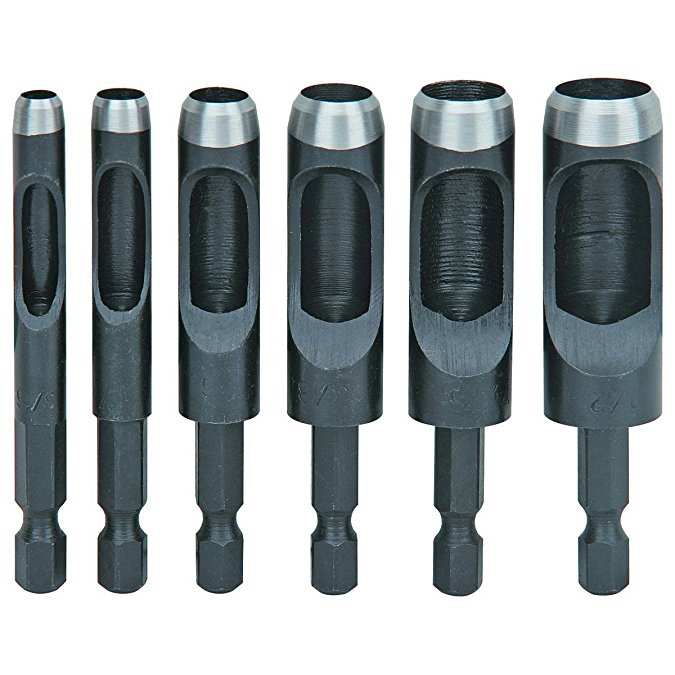 Drill Master 67030 Hollow Punch Set for Drills and Drill Presses, Pack of 6