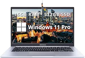 ASUS Vivobook 14 14" FHD Lightweight Laptop, Intel i5-1240P, 16GB RAM, 512GB SSD, Backlit Keyboard, Iris Xe Graphics, HD Camera, Fingerprint Sensor, Windows 11 Pro, WiFi 6, Sliver (Renewed)