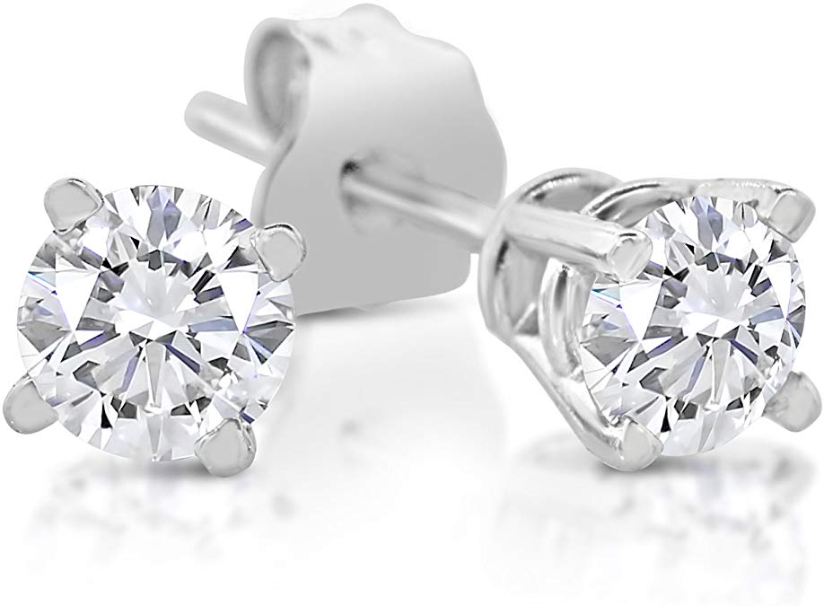 SK Jewel,Inc 1/6-1.00ct tw Diamond Stud Earring in 14k White Gold (1.00ct  IGI certified)