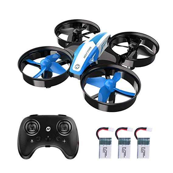 Holy Stone HS210 Mini Drone for Kids and Beginners RC Nano Quadcopter Indoor Small Helicopter Plane with Auto Hovering, 3D Flip, Headless Mode and 3 Batteries, Great Gift Toy for Boys and Girls, Blue