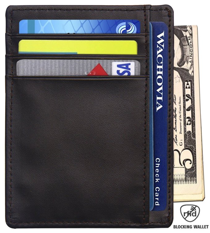 RFID Blocking Wallet, Mini Thin Slim Minimalist Money Clip Front Pocket Wallet